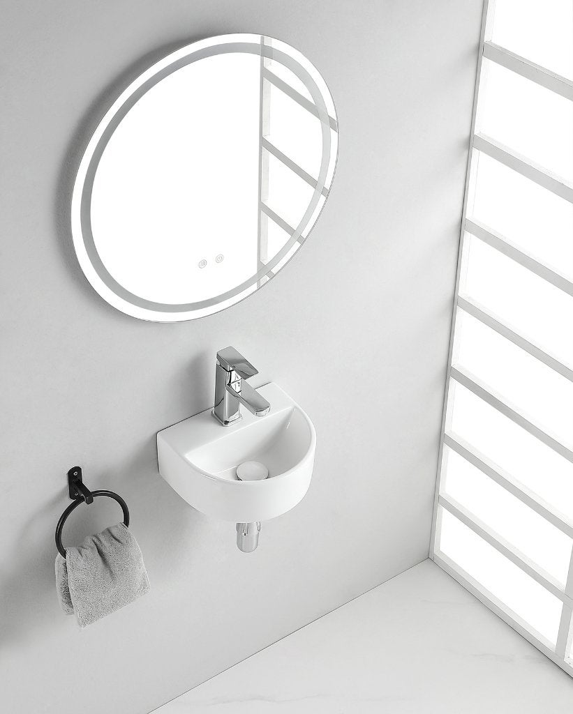 Toiletfontein Lara Halfrond 30x25x12 Keramiek Wit WC Fontein, Doe-het-zelf en Verbouw, Sanitair, Ophalen, Wiesbaden, Info@dealplein.nl