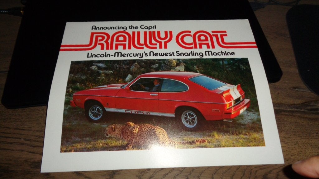 ZEER ZELDZAME Folder Lincoln-Mercury FORD CAPRI RALLY CAT, Verzenden, Nieuw, Overige merken