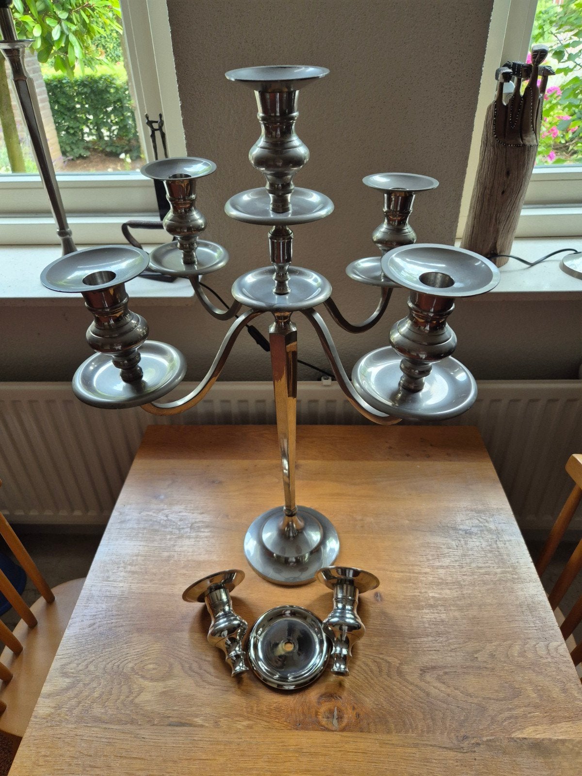 Kandelaar 5-arms, Ophalen of Verzenden, Zo goed als nieuw, Metaal, 58 cm
