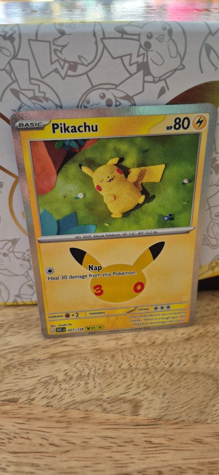 Pikachu Pokémon kaart 027/128 - Asako Ito - Basic, Ophalen of Verzenden