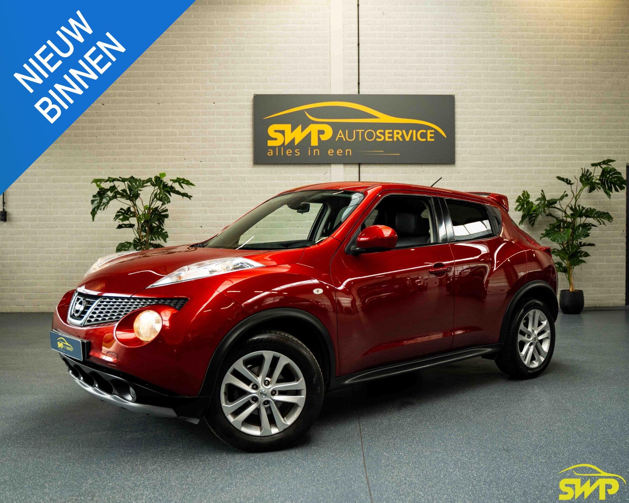 Nissan Juke 1.6 Tekna | Automaat | Spoiler | Navi | Cruise |, Auto's, Nissan, Euro 5, 4 cilinders, Stoelverwarming, Leder