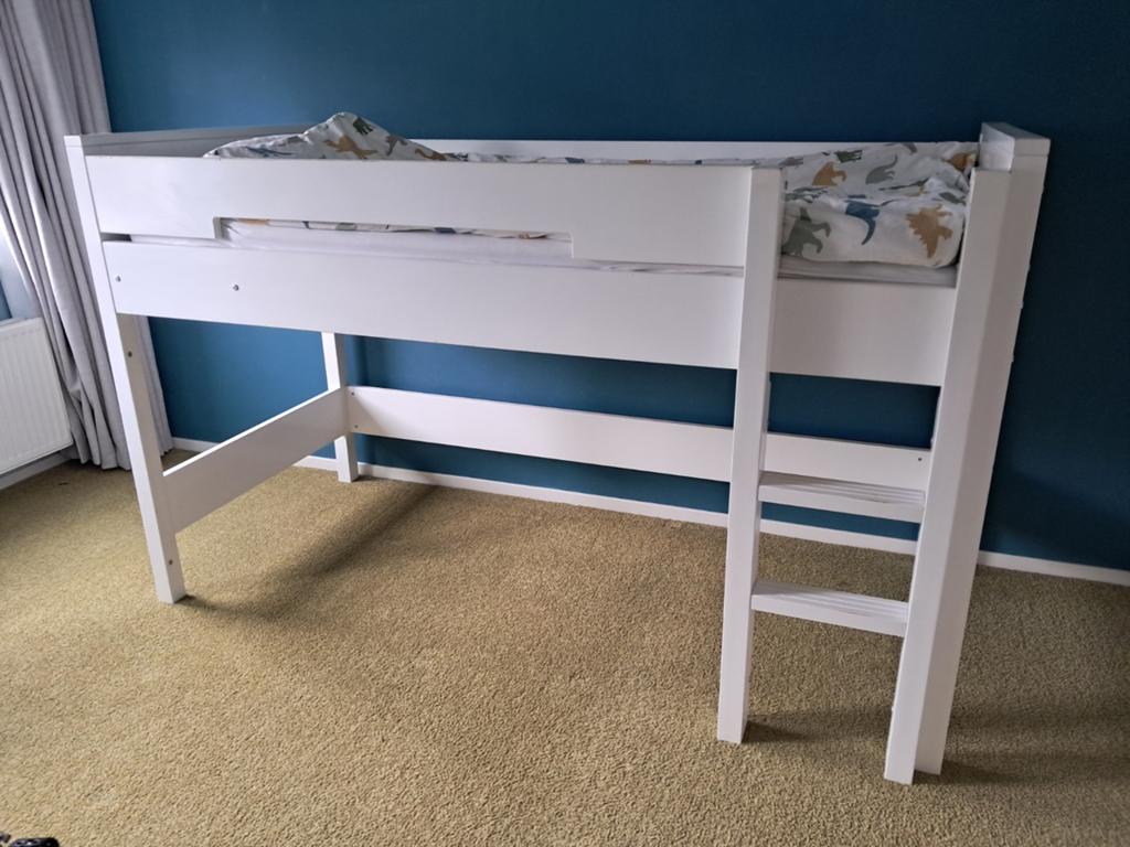 Halfhoogslaper Bopita 90x 200cm, wit, Kinderen en Baby's, Kinderkamer | Stapelbedden en Hoogslapers, Ophalen, Gebruikt, Hoogslaper