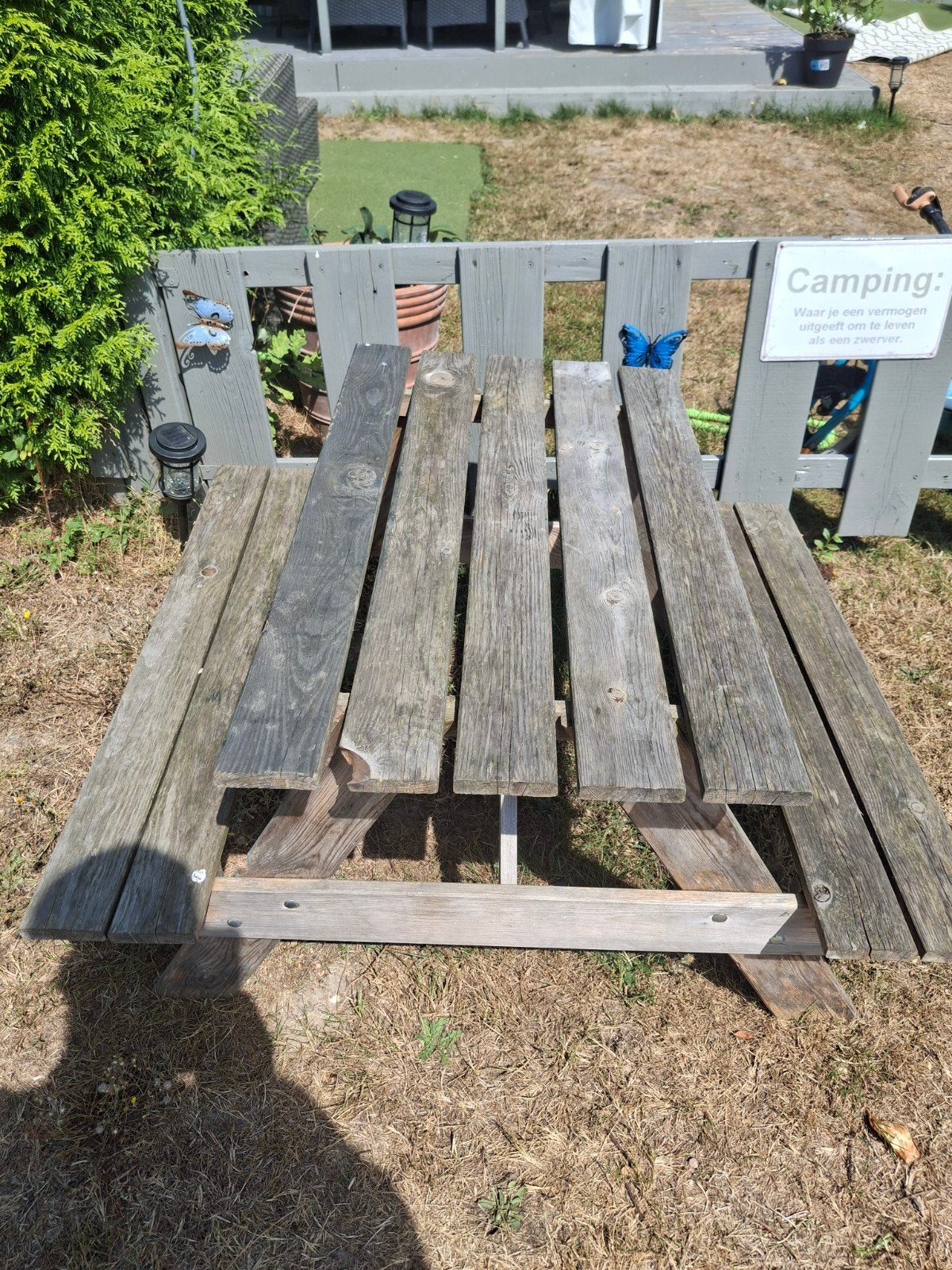 kinder picknick tafel, Tuin en Terras, Ophalen, Rechthoekig, Hout