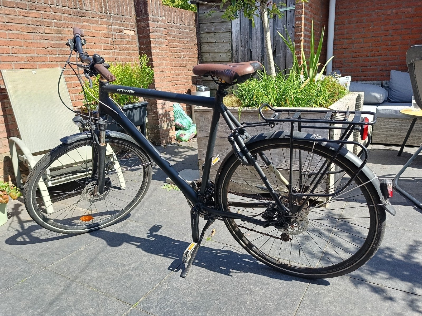 B'Twin Elops Sportieve Stadsfiets Heren Hoprider 900, Ophalen, Gebruikt, Overige merken, Versnellingen