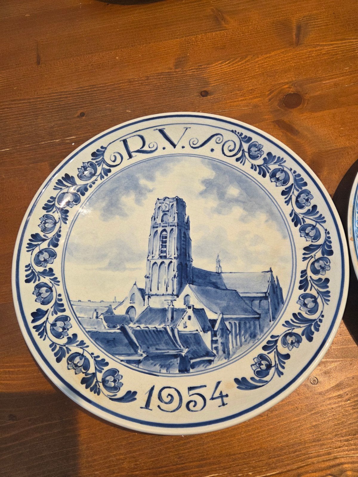 Set van 3 Delfts Blauwe Herdenkingsborden R.V.S., Antiek en Kunst, Antiek | Wandborden en Tegels, Ophalen of Verzenden