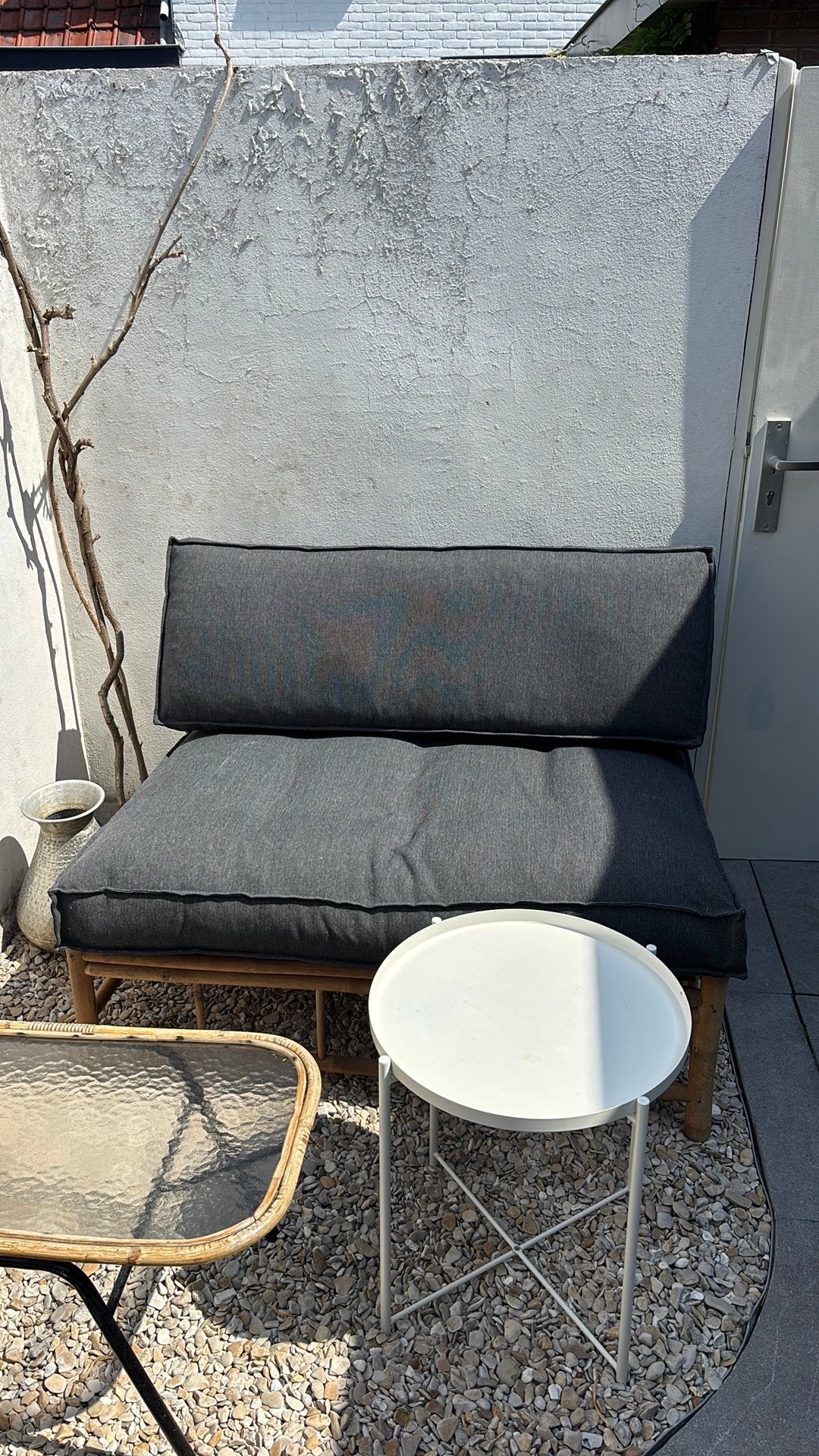 Pallet kussenset donkergrijs, Tuin en Terras, Ophalen of Verzenden, Zo goed als nieuw