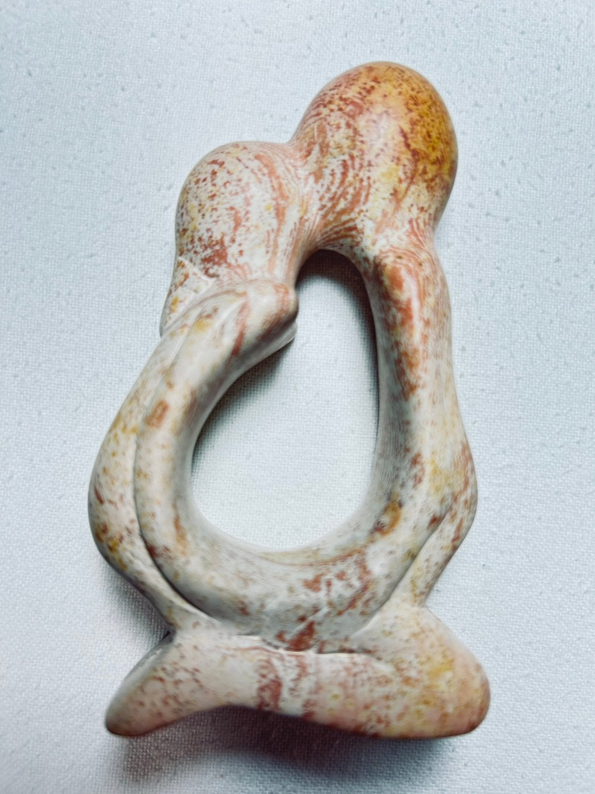 Vintage Speksteen beeld liefde vriendschap infinity 11 cm, Ophalen of Verzenden