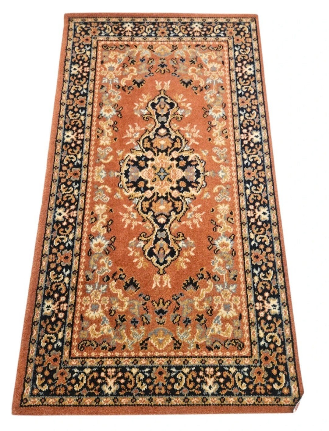 Vintage oosters wol vloerkleed Diplomat orange 60x107cm