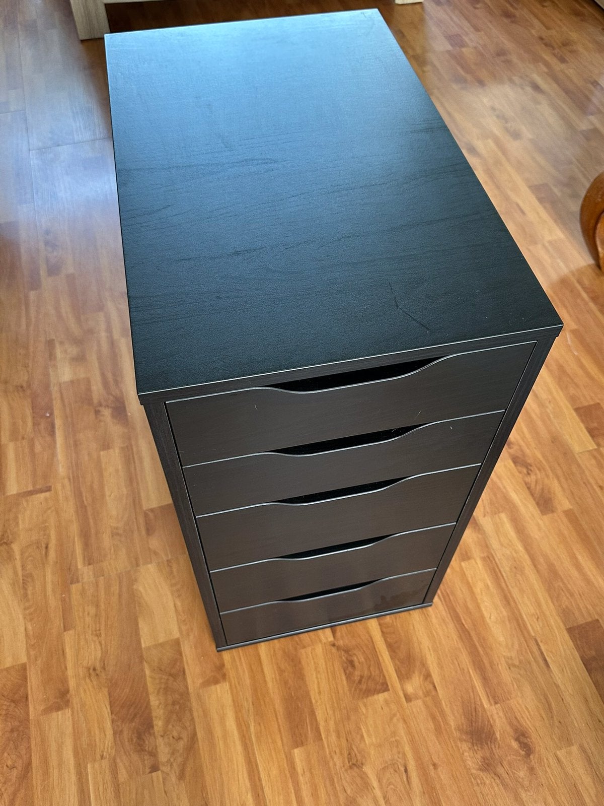 IKEA ALEX lade blok met lades zwart, Ophalen, Minder dan 50 cm, 5 laden of meer, Zo goed als nieuw