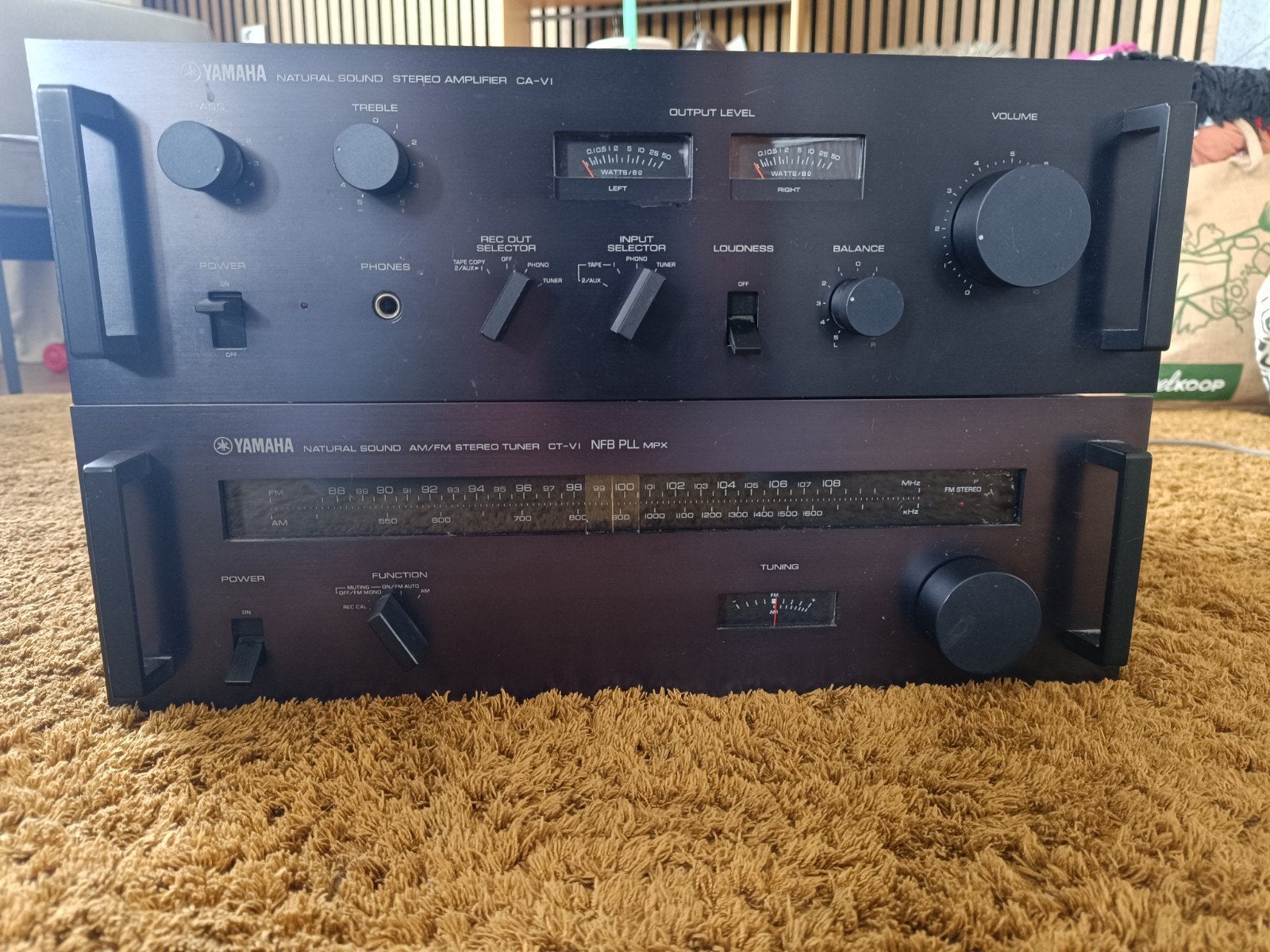 Yamaha Natural Sound Stereo Versterker CA-V1 & Tuner CT-V1, Audio, Tv en Foto, Ophalen, Gebruikt, Yamaha, 60 tot 120 watt