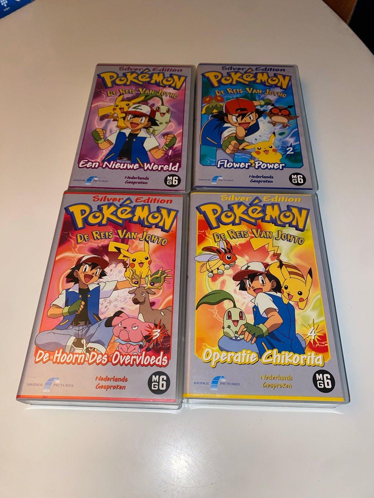 Pokémon Silver Edition VHS: De Reis Van Johto (4 banden), Gebruikt, Alle leeftijden, Kinderfilm, VHS