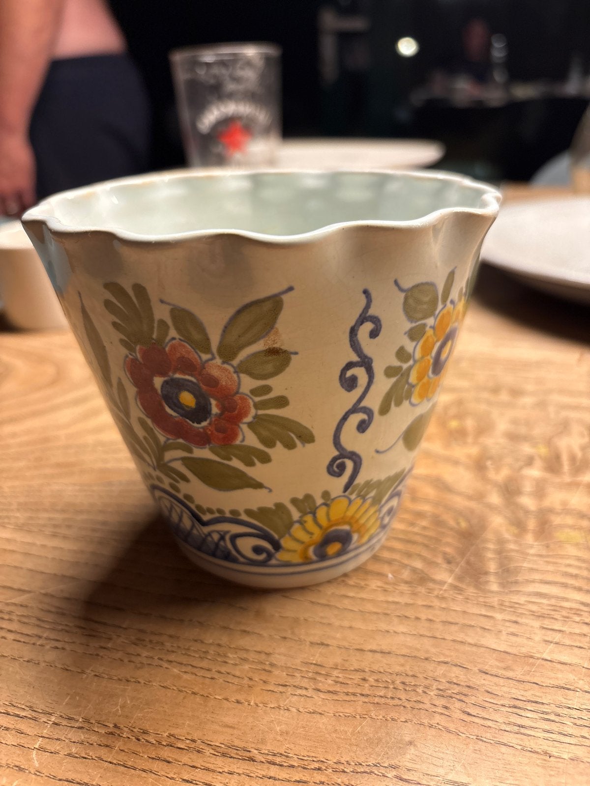 Antieke Delfts Blauw Bloempot - Handgeschilderd, Ophalen