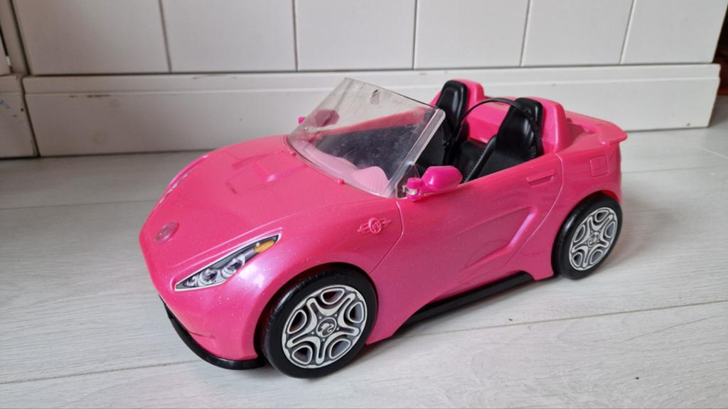 Roze Barbie auto cabriolet, Ophalen of Verzenden, Gebruikt