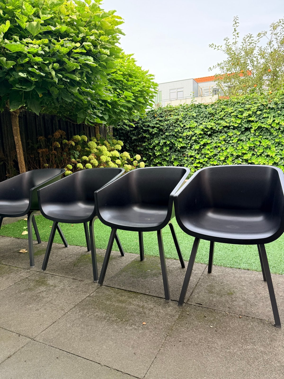 Set van 4 zwarte stoelen - Hartman Sophie, Kunststof, Zwart, Ophalen of Verzenden, Zo goed als nieuw