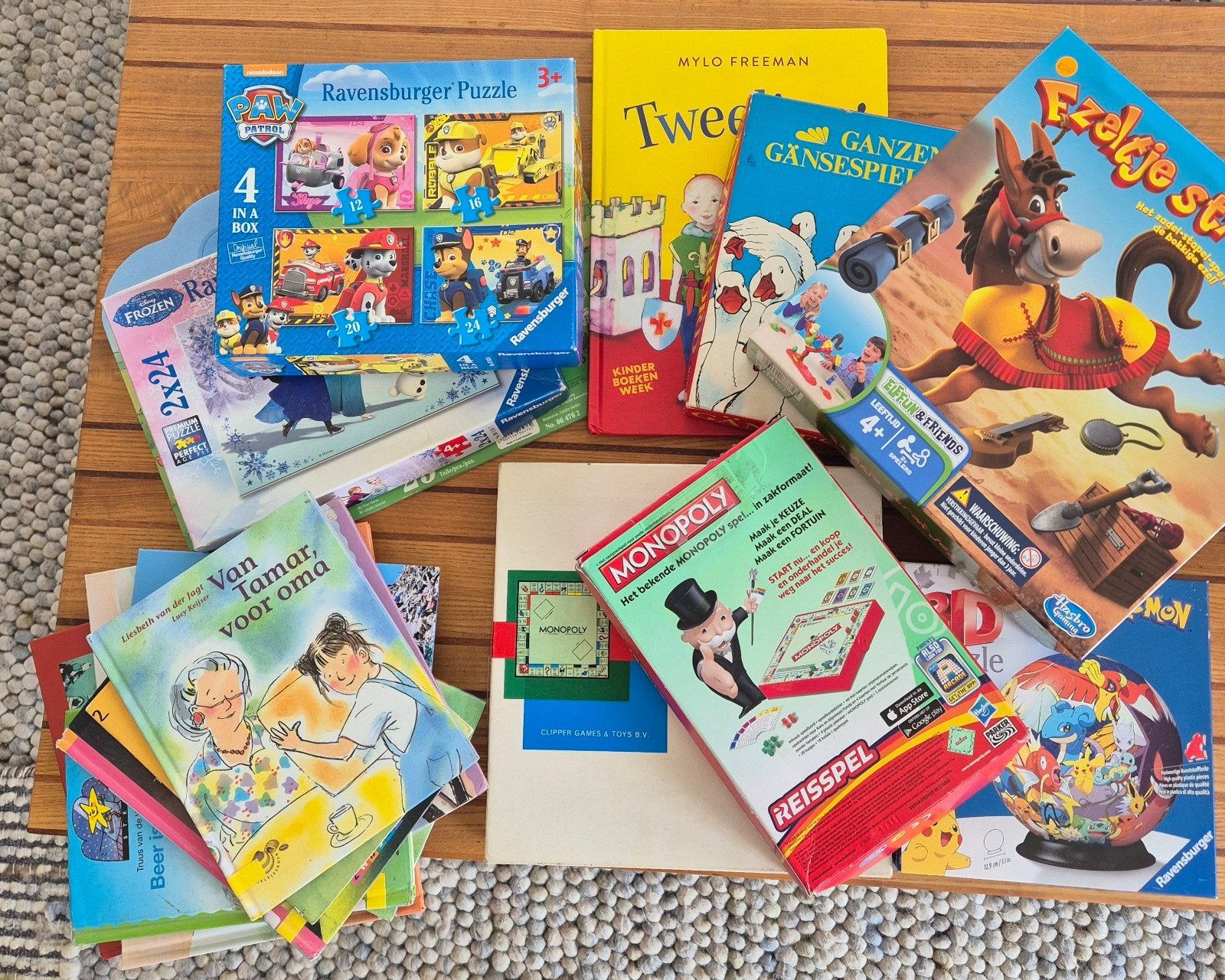 Div. kinder spellen, boekjes en puzzels, Ophalen, Gebruikt, Reisspel