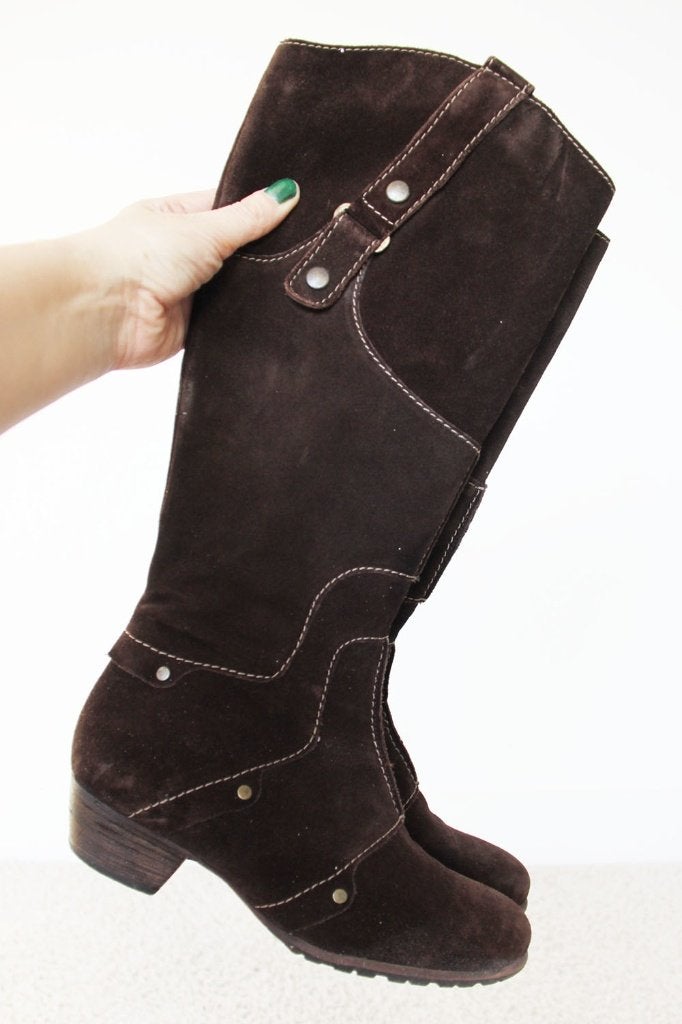 Zeer Mooie Suede Verhulst Laarzen -s10 (Maat H5/38) € 75,-, Kleding | Dames, Schoenen, Hoge laarzen, Bruin, Verhulst, Ophalen of Verzenden