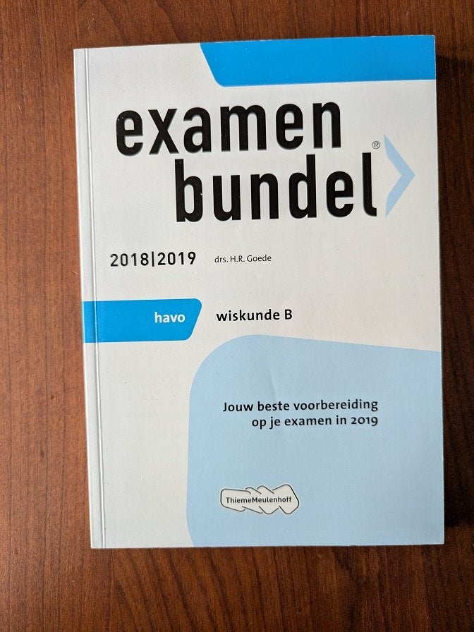 Examenbundel havo Wiskunde B 2018/2019 Oefenexamens examen, Boeken, Ophalen of Verzenden, Zo goed als nieuw, Wiskunde B, H.R. Goede