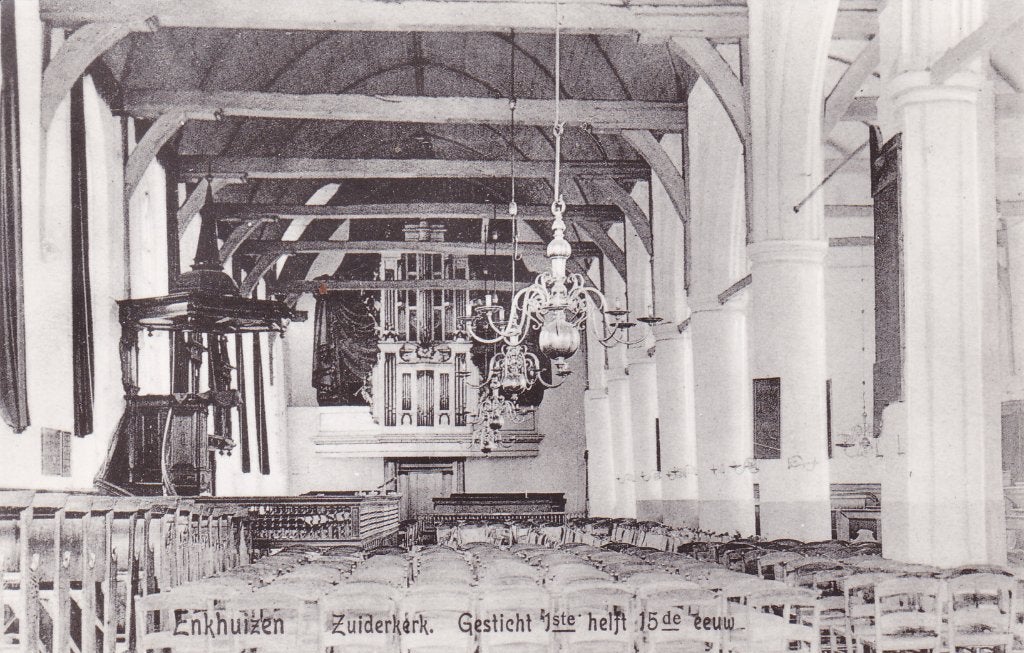 Enkhuizen. Zuiderkerk Interieur (ongelopen), Verzenden, 1960 tot 1980, Ongelopen, Noord-Holland