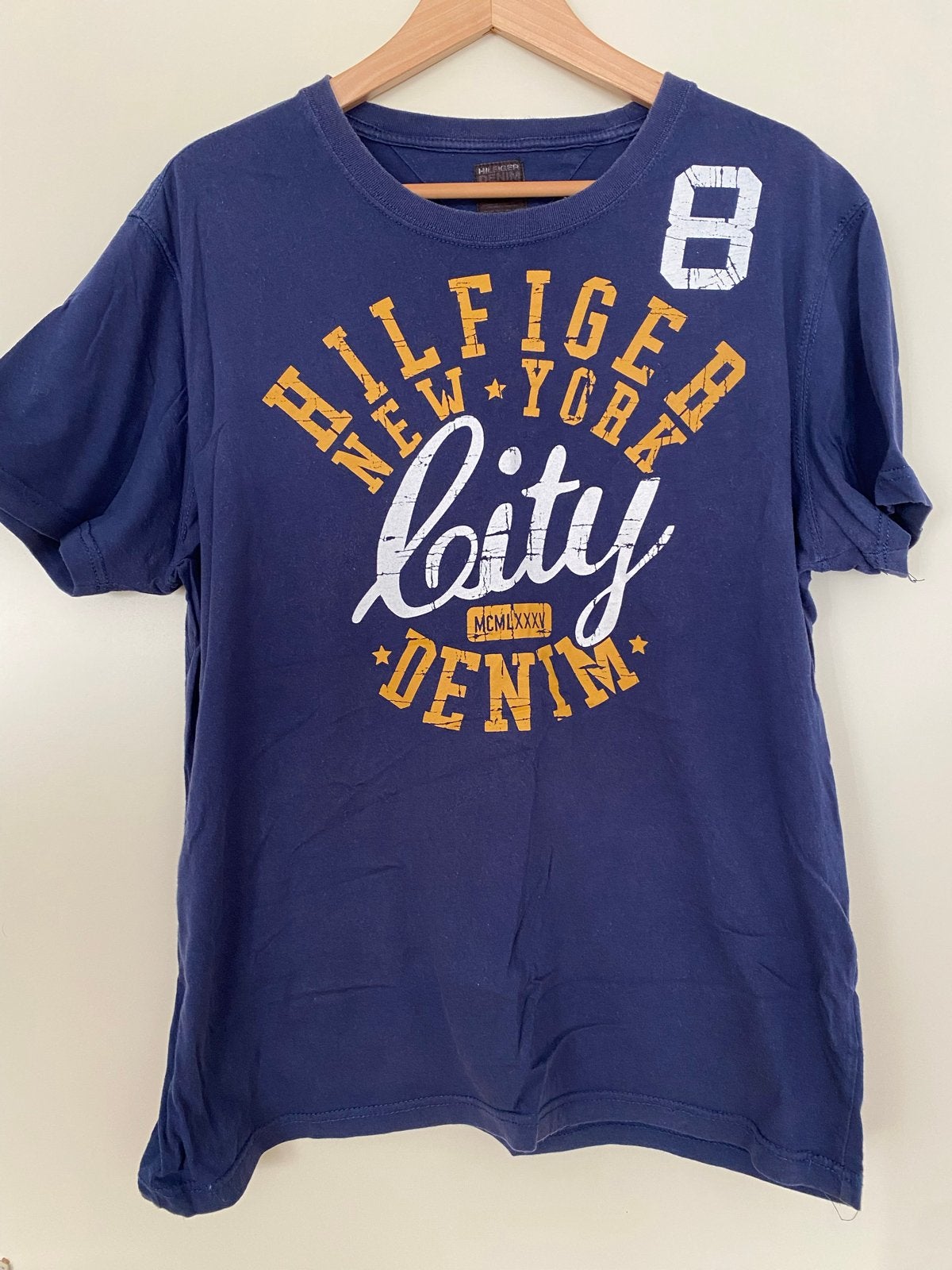 Hilfiger Denim T-shirt - Maat XL, Ophalen of Verzenden, Gedragen, Maat 56/58 (XL), Blauw