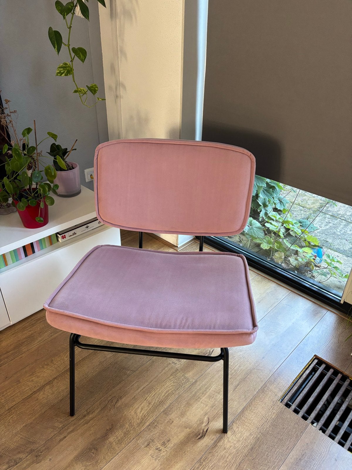 Roze fauteuil, Huis en Inrichting, Fauteuils, Ophalen, Zo goed als nieuw, Stof
