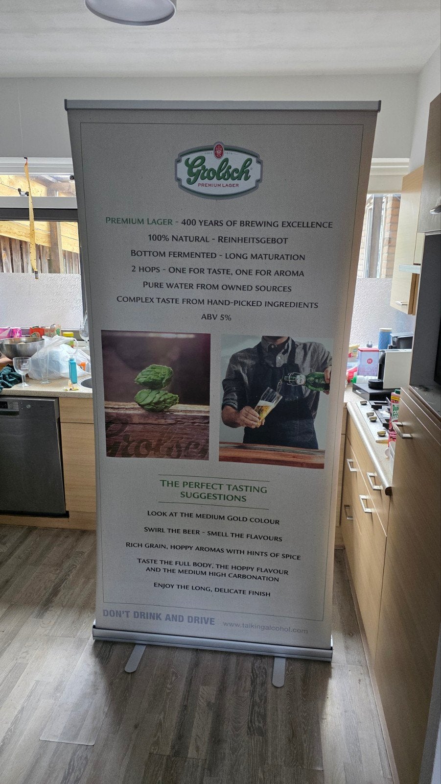 Grolsch Reclame Banner - Roll-up Display met Alu Frame, Ophalen of Verzenden, Nieuw, Reclamebord, Plaat of Schild, Grolsch