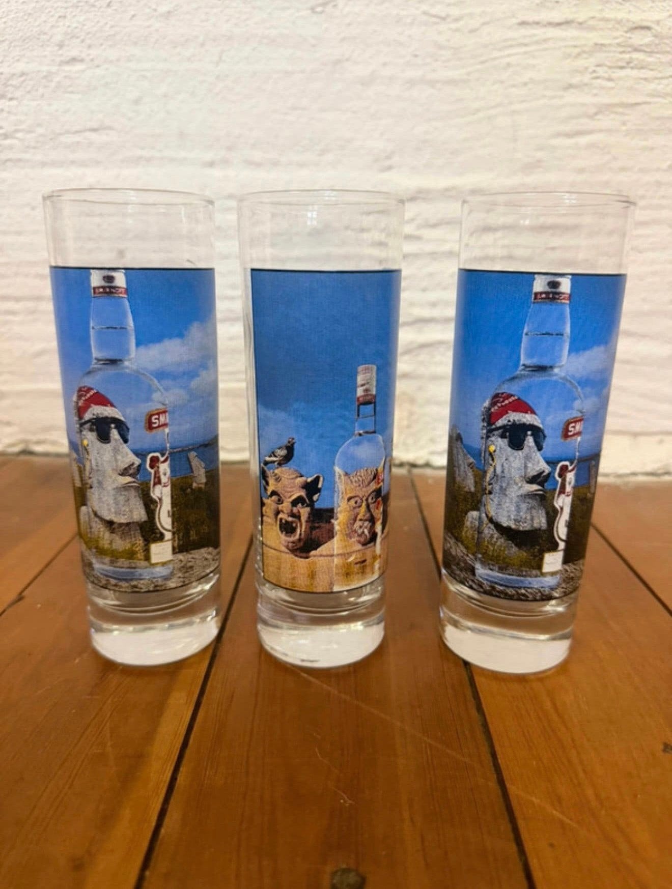 Set van 3 Vintage Smirnoff Glazen (Jaren 90), Ophalen of Verzenden, Zo goed als nieuw, Overige typen