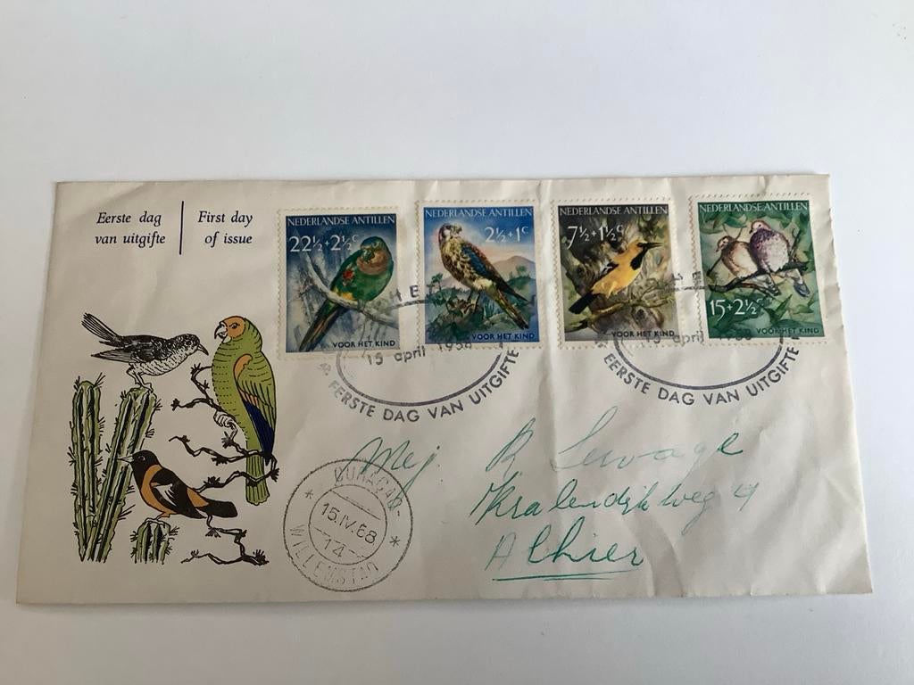 Eerstedagenvelop Nederlandse Antillen 1968, Postzegels en Munten, Postzegels | Eerstedagenveloppen, Ophalen of Verzenden, Beschreven