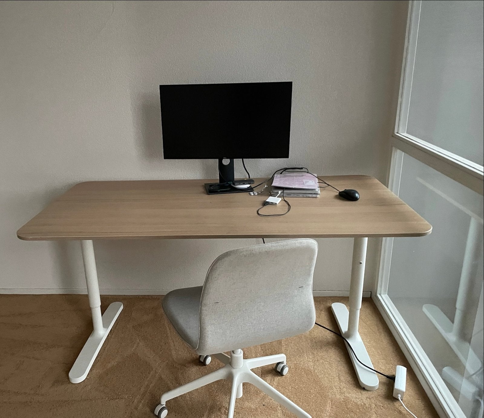 IKEA Bekant Bureau 160x80, Ophalen, 160 cm, Zo goed als nieuw, IKEA