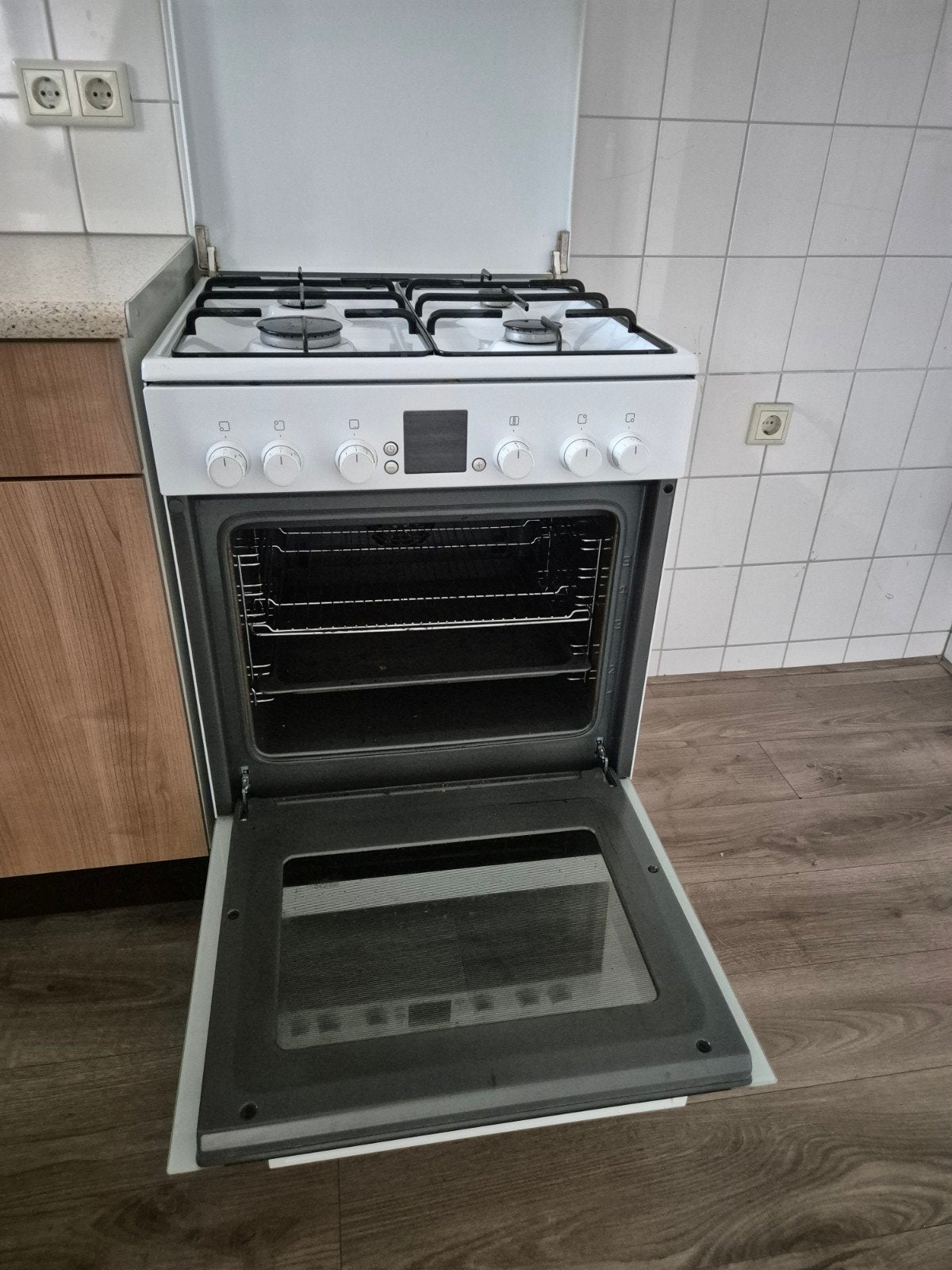 Bosch Gasfornuis met Oven - Vrijstaand, Ophalen, Gebruikt, 60 cm of meer, 4 kookzones