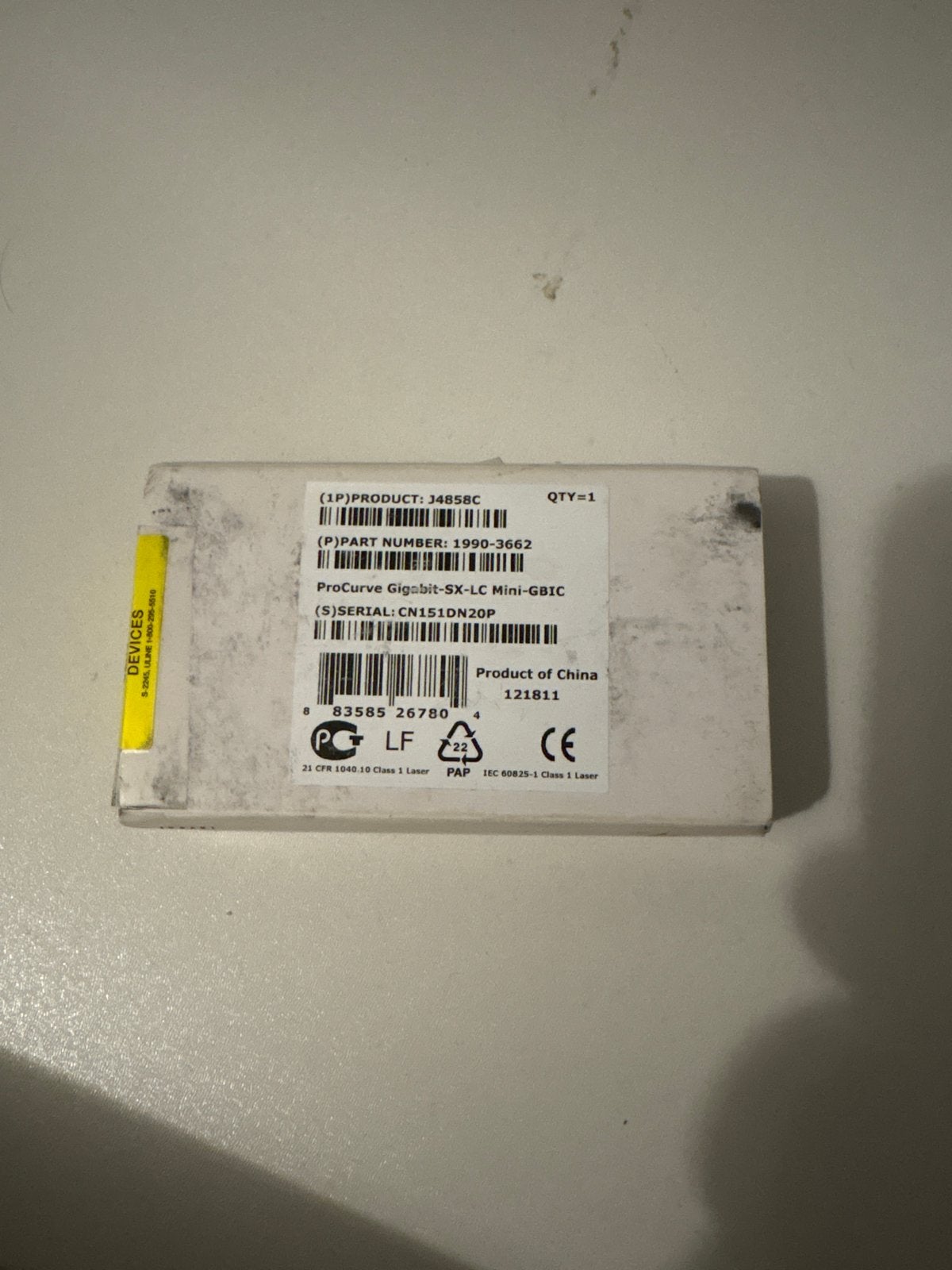 HP ProCurve Gigsbit-SX-LC Mini-GBIC 3485C Transceiver, Computers en Software, Ophalen of Verzenden, Nieuw, Extern