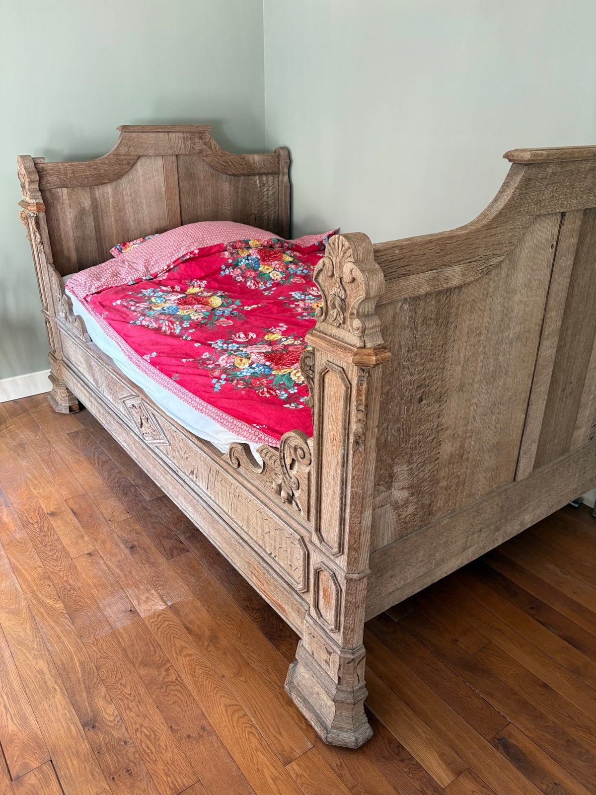 Prachtige antieke twijfelaar 120x200 met matras, Ophalen
