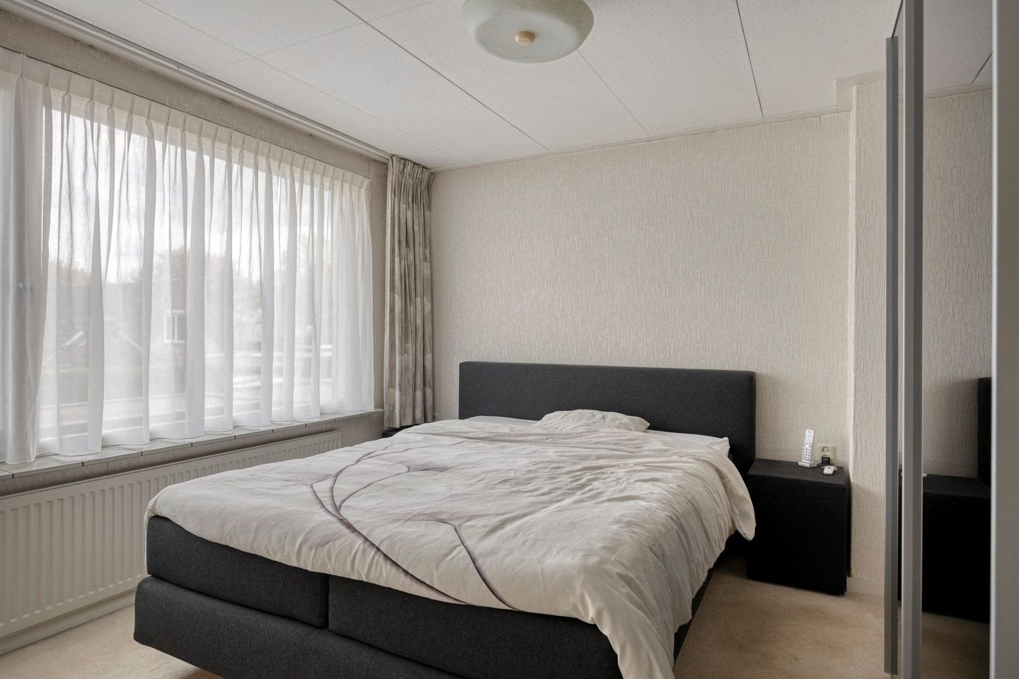 Norma tweepersoons boxspring bed met kastjes, Ophalen, Gebruikt, 210 cm, Tweepersoons