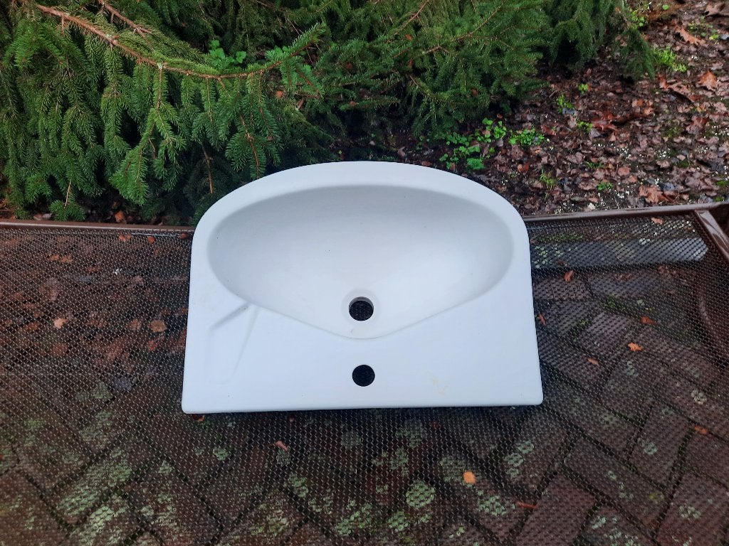 Witte en blauwe Wasbak, Niet bekend, Niet bekend, Ophalen of Verzenden, Wastafel