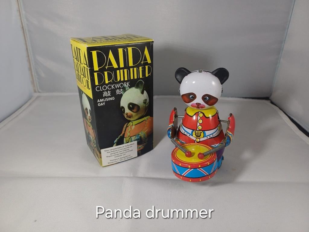 Blikken speelgoed Panda drummer, Antiek en Kunst, Antiek | Speelgoed, Ophalen of Verzenden