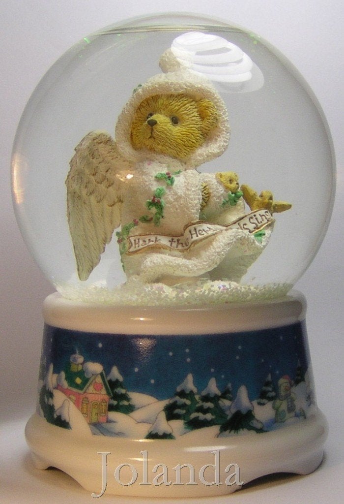 Cherished Teddies Muziekdoos Waterglobe Stormi, Ophalen of Verzenden, Zo goed als nieuw, Beeldje, Cherished Teddies