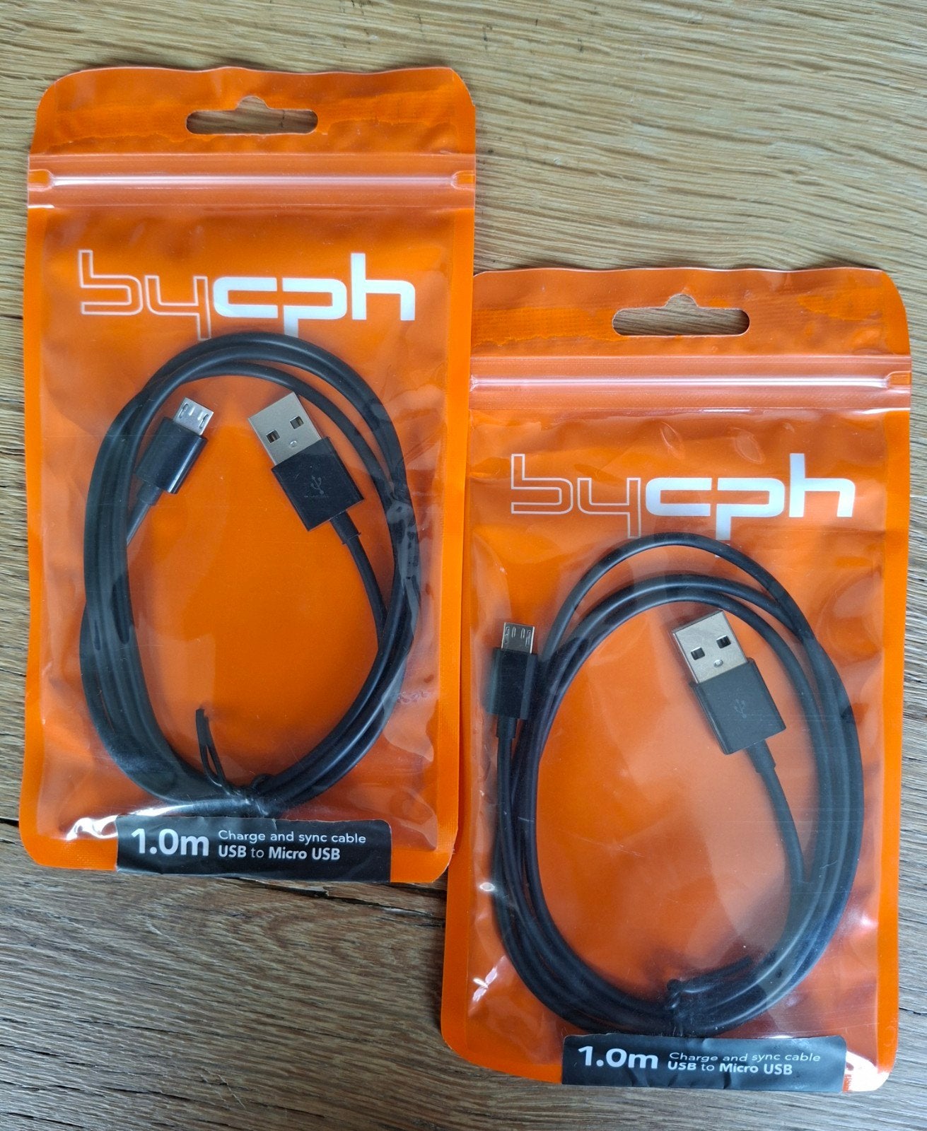 Charge cable 1 mtr BYCPH 2 stuk usb to micro usb oplaadkabel, Ophalen of Verzenden, Nieuw, Overige merken, Oplaadkabel