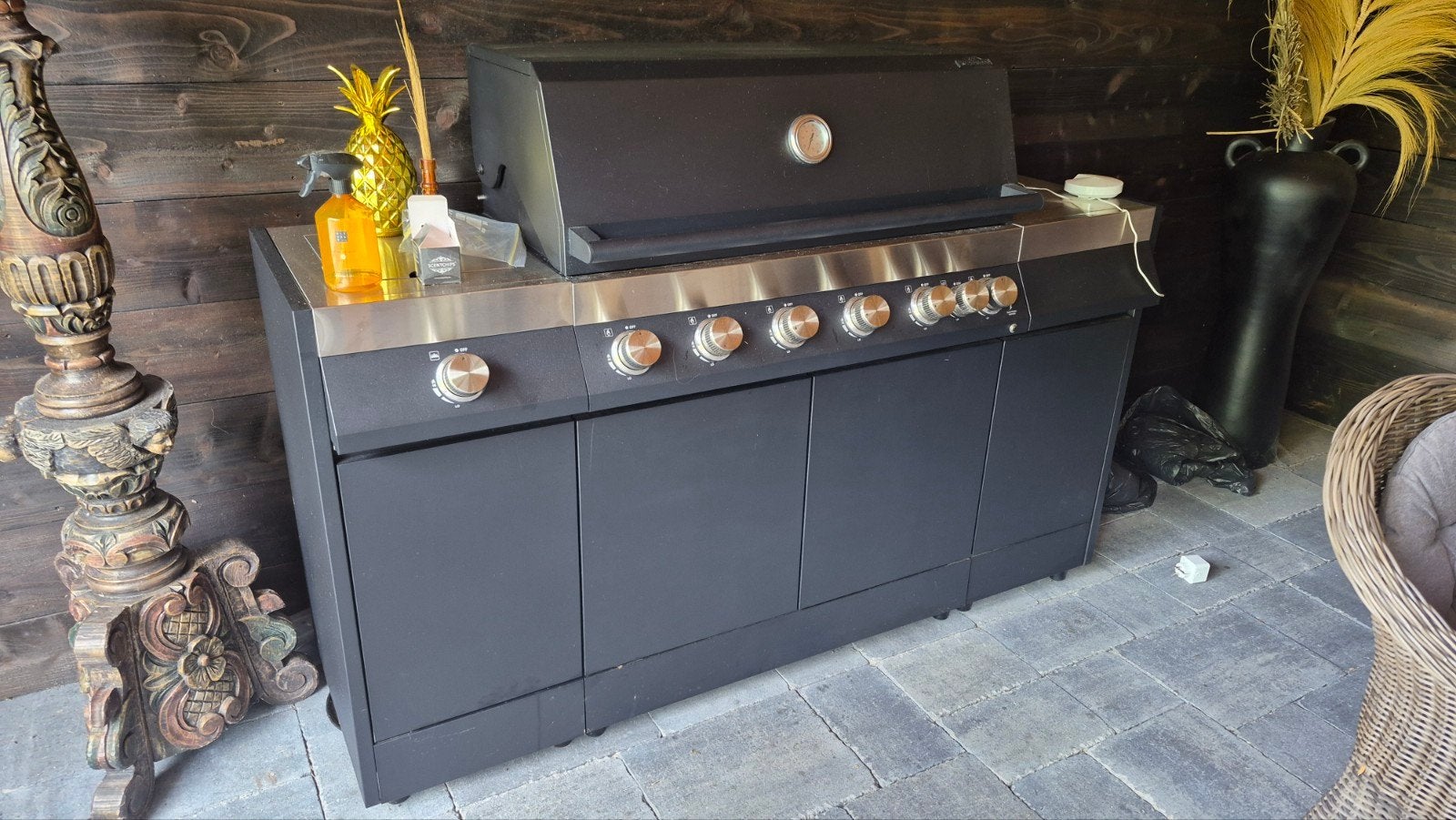 Barbecue buitenkeuken grill pizza oven kingstone, Tuin en Terras, Buitenkeukens, Ophalen of Verzenden, Zo goed als nieuw, Gas