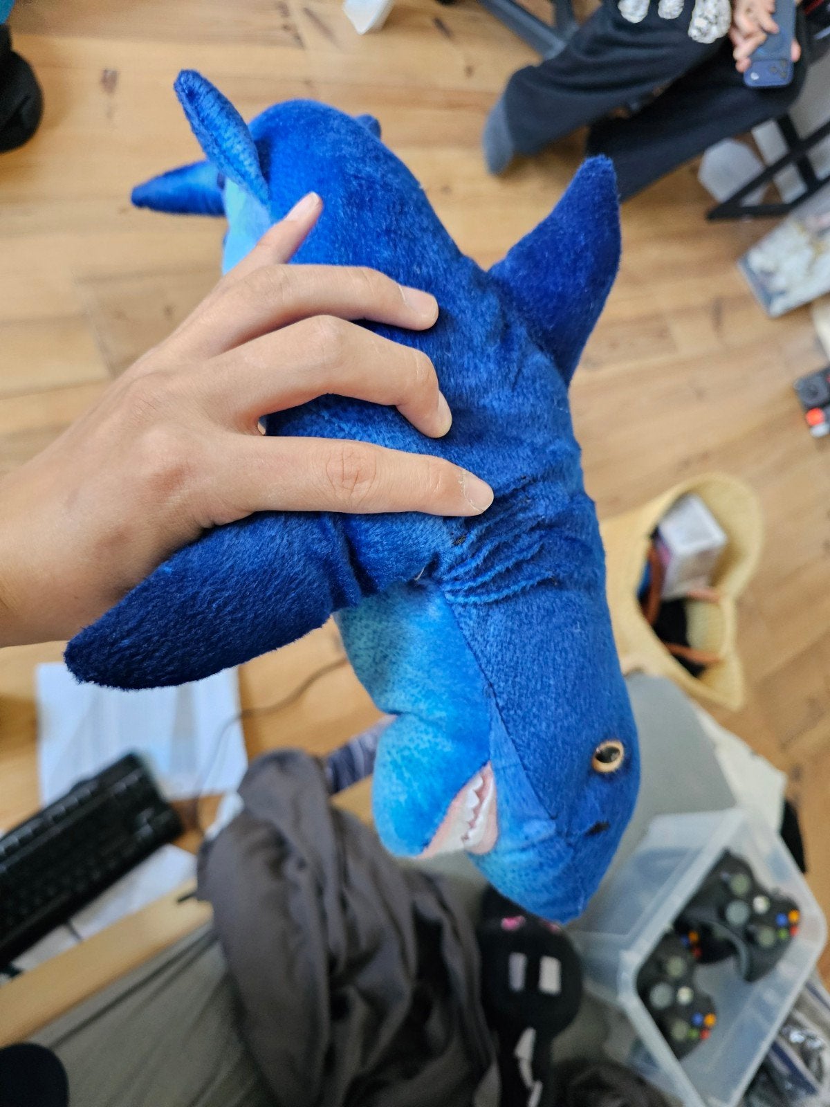 Blauwe Haai Knuffel - Zo goed als nieuw, Overige typen, Blauw, Ophalen of Verzenden, Zo goed als nieuw