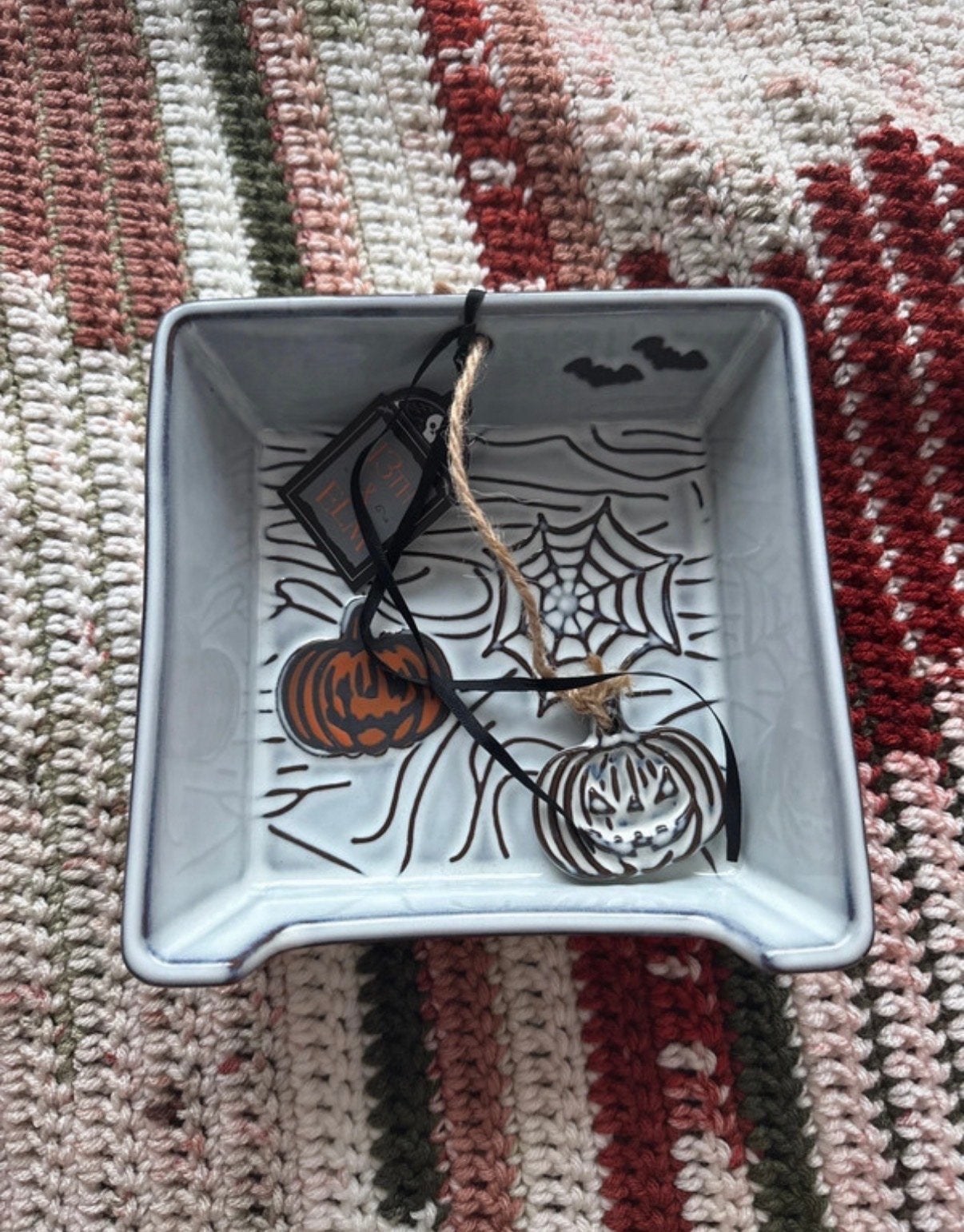 Halloween schaaltje met pompoen decoratie, Meerkleurig, Overige stijlen, Nieuw, Ophalen of Verzenden