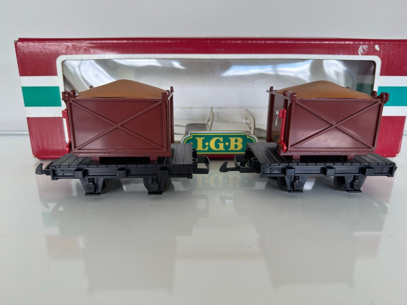 LGB 42170 Veldbaan Bakwagens (2 stuks) met OVP, spoor G, Gelijkstroom, Wagon, Ophalen of Verzenden, Zo goed als nieuw