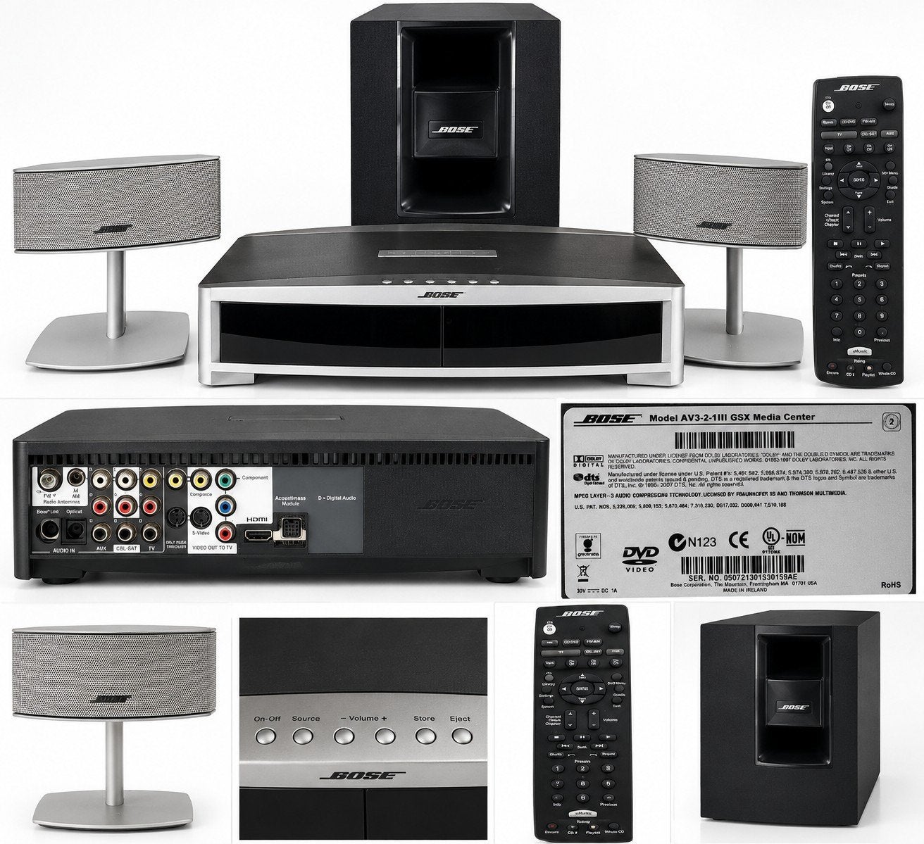 Bose 3·2·1 GSX Series III home cinema set – compleet, Ophalen of Verzenden, 70 watt of meer, Overige merken, Dvd-speler