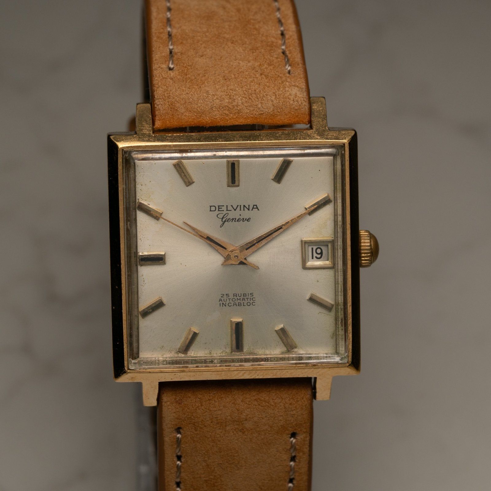 Vintage Delvina Genève Polshorloge - Verguld, Jaren '60, Sieraden, Tassen en Uiterlijk, Horloges | Antiek, Overige merken, Overige materialen