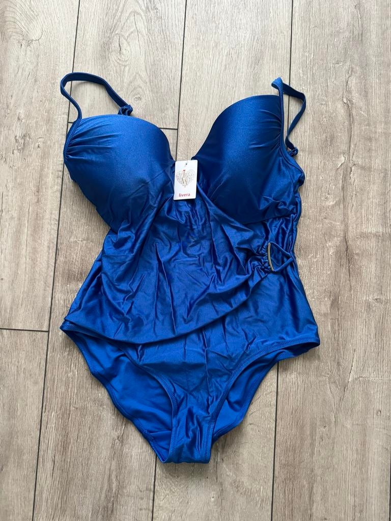 Super mooi nieuw blauw badpak van Livera  (Maat 46 B/C), Verzenden, Nieuw, Blauw, Badpak