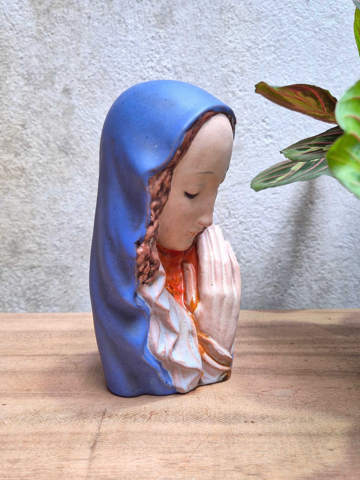 Vintage Maria Beeldje - Biddende Madonna - Keramiek, Ophalen of Verzenden
