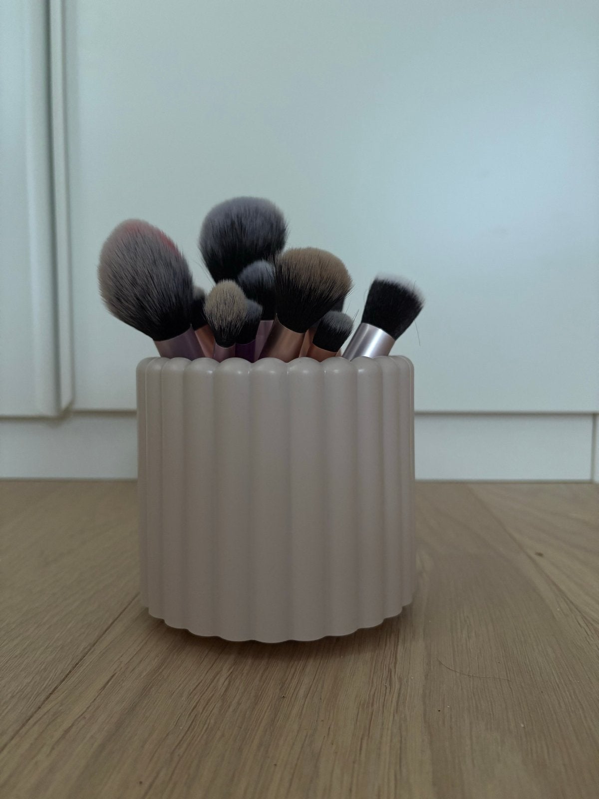 Draaibare Kwastenhouder - Make-up Organizer, Gebruikt, Beige, Kunststof, Ophalen of Verzenden