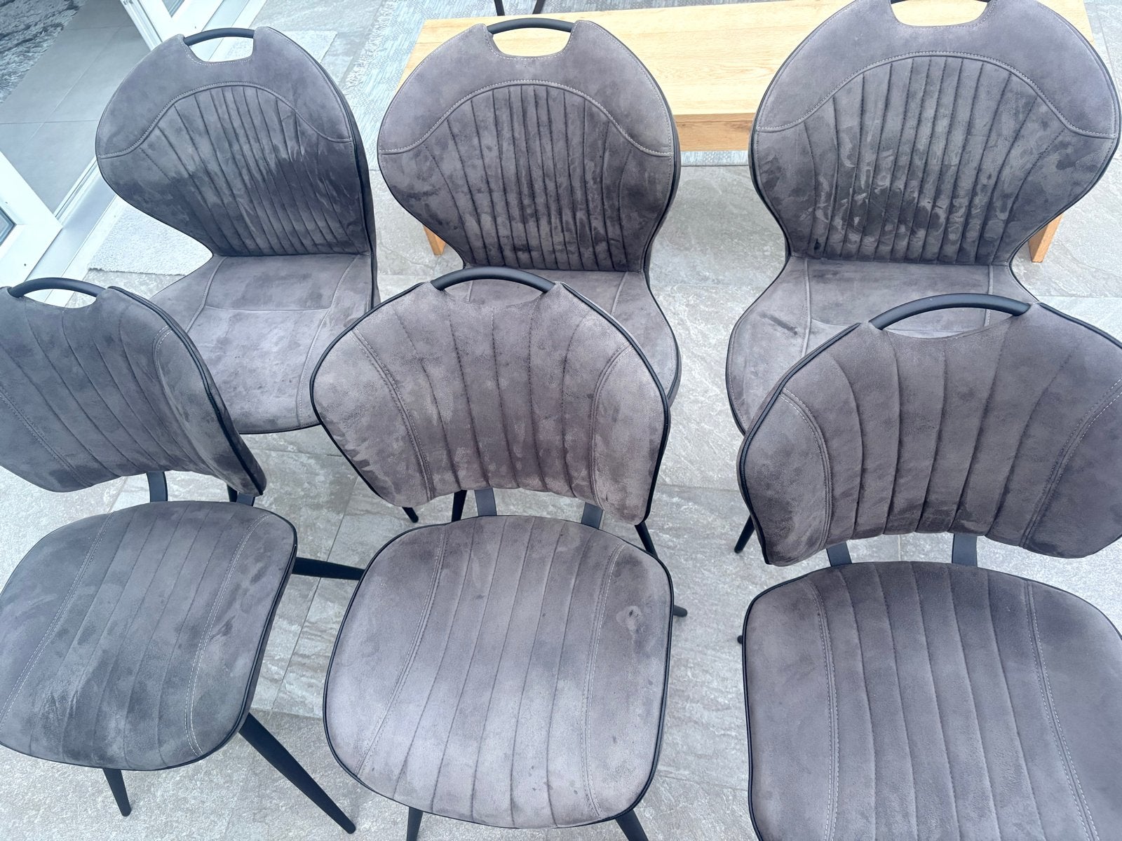6 eetkamerstoelen Profijt meubel Nimot antraciet, Ophalen, Zo goed als nieuw, Vijf, Zes of meer stoelen, Stof