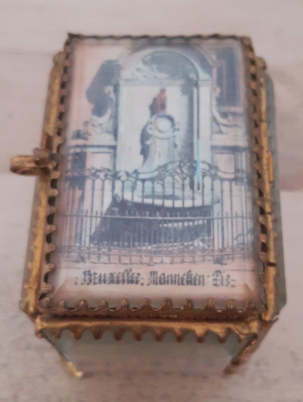 Antiek 19e eeuw Juwelendoosje met Manneken Pis, Antiek en Kunst, Ophalen of Verzenden