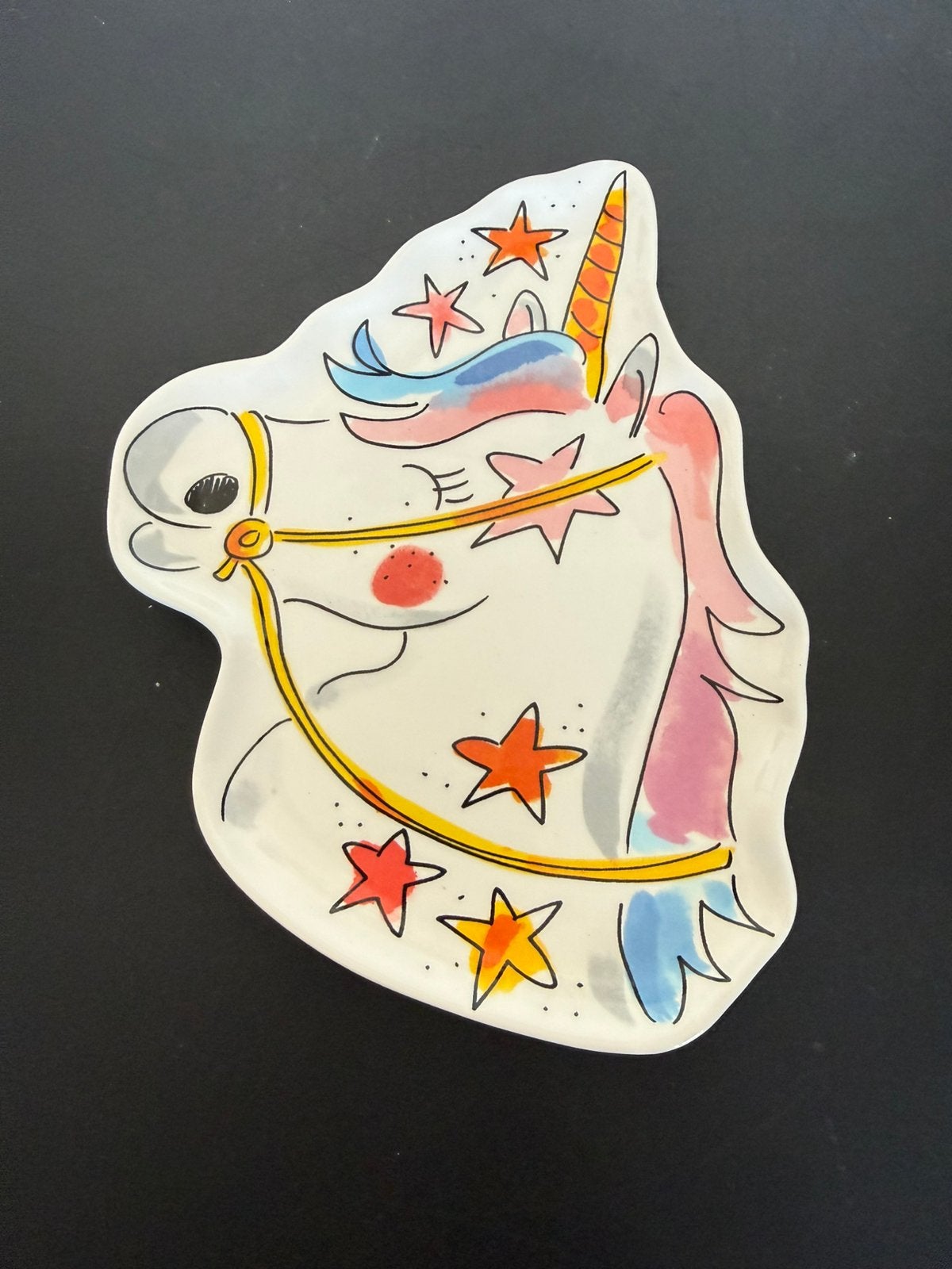 Unicorn bordje blond Amsterdam, Ophalen of Verzenden, Zo goed als nieuw, Aardewerk, Bord(en)