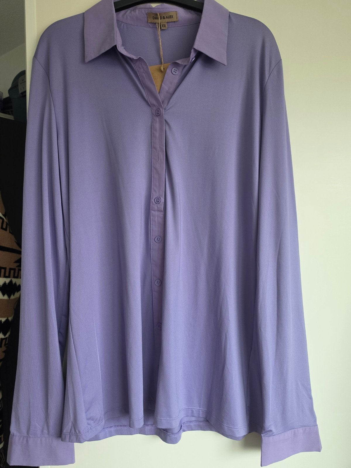 NIEUW Mooie Paarse Blouse van David en Alex Maat 40, Maat 38/40 (M), Paars, Nieuw, Ophalen of Verzenden