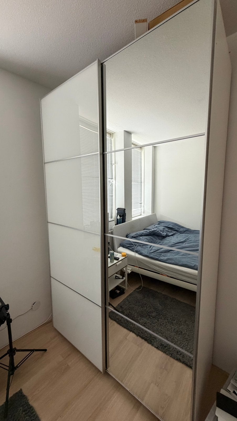 IKEA PAX schuifdeuren 75 X 230 spiegel en wit glas, Ophalen, 200 cm of meer, 50 tot 100 cm, Minder dan 25 cm